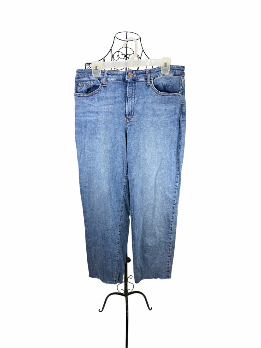 Nine West Jeans Womens 14 High Rise Straight Ankle Raw Hem Stretch 26” Inseam